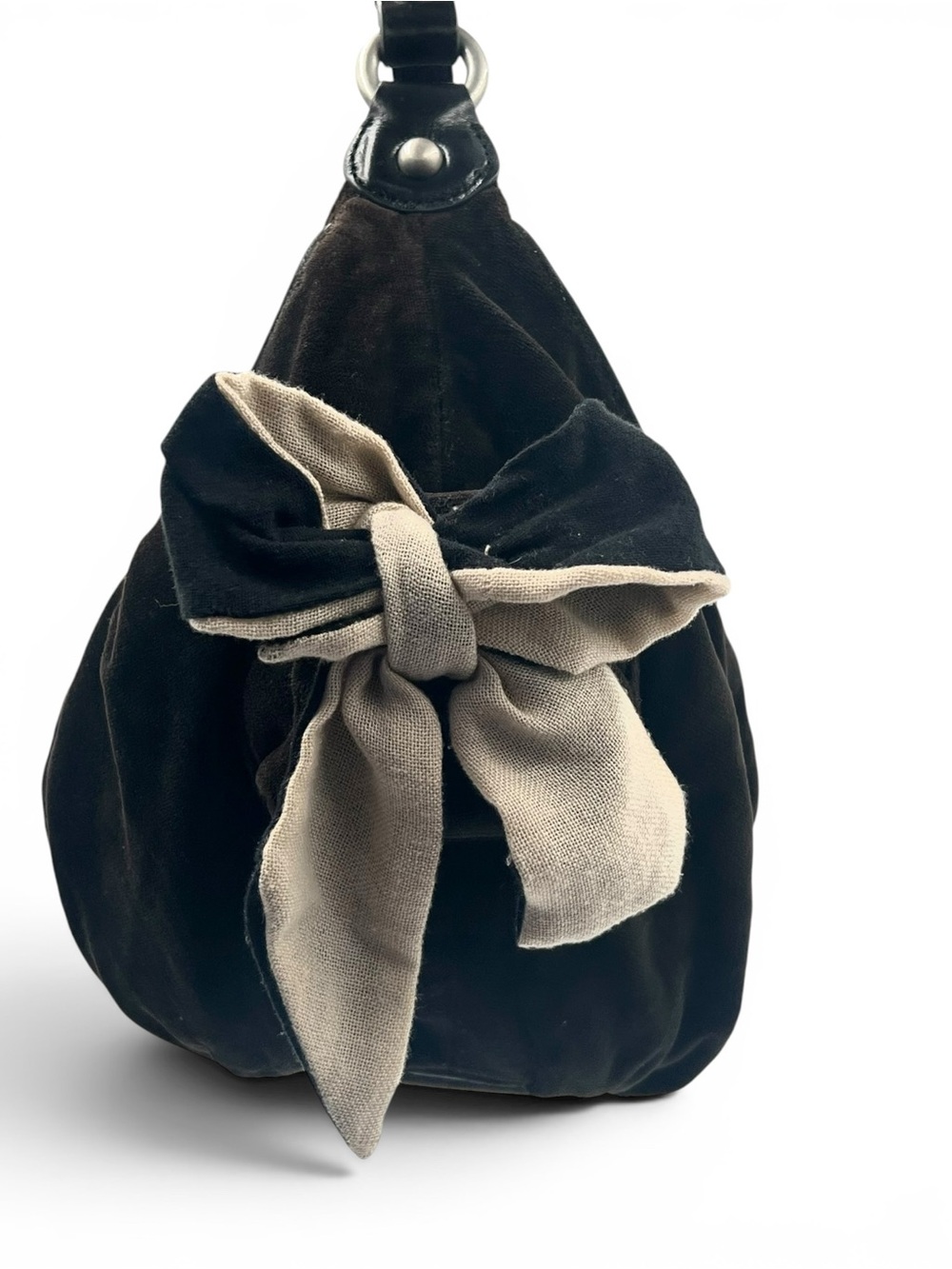 Vintage Juicy Couture Black Velour Love G&P Slouchy Hobo Bag Y2K McBling Rare - Picture 5 of 15